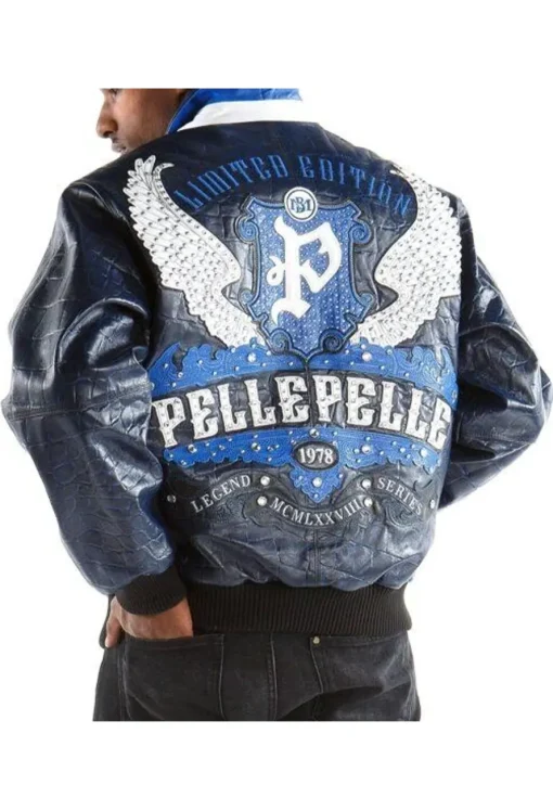 Blue Pelle Pelle Leather Jacket