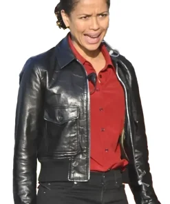 abby-lift-movie-2024-black-leather-jacket