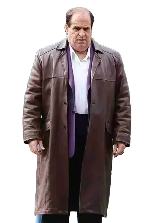 colin-farrell-the-penguin-2024-brown-leather-coat