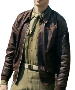 masters-of-the-air-2024-austin-butler-brown-leather-jacket