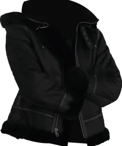 joel-sheepskin-shearling-fur-black-hooded-jacket