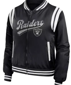 las-vegas-raiders-black-full-zip-satin-jacket