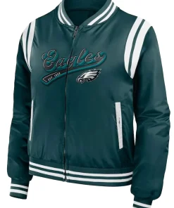 philadelphia-eagles-green-varsity-satin-jacket