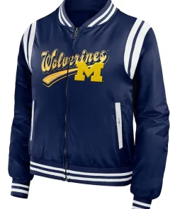 michigan-wolverines-navy-blue-full-zip-satin-jacket