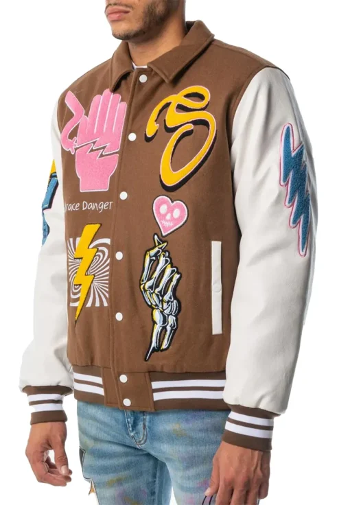 sugarhill-danger-letterman-brown-bomber-jacket