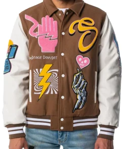 sugarhill-danger-letterman-brown-bomber-jacket