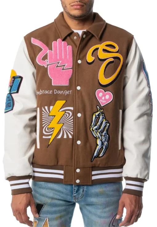sugarhill-danger-letterman-brown-bomber-jacket