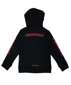 Chrome Hearts Kids Scroll Logo Black Hoodie