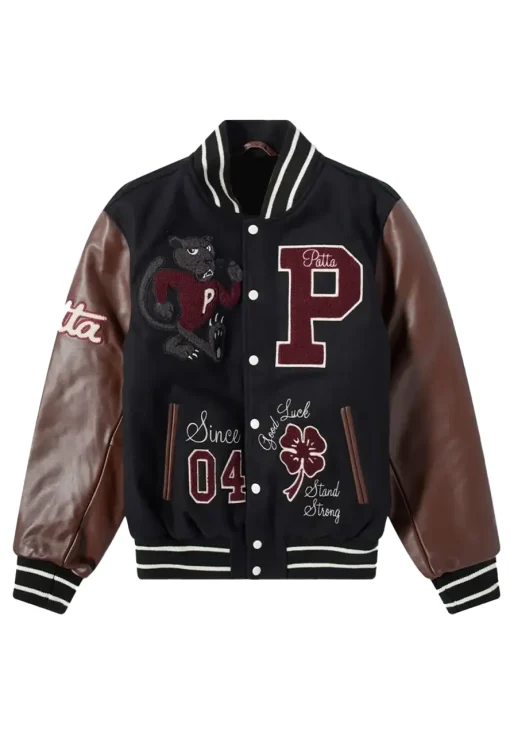 lucky-charm-black-and-brown-varsity-jacket