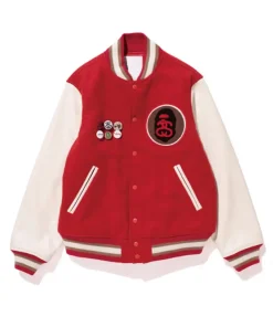 bape-stussy-varsity-red-jacket
