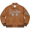 supreme-new-york-yankees-brown-leather-jacket