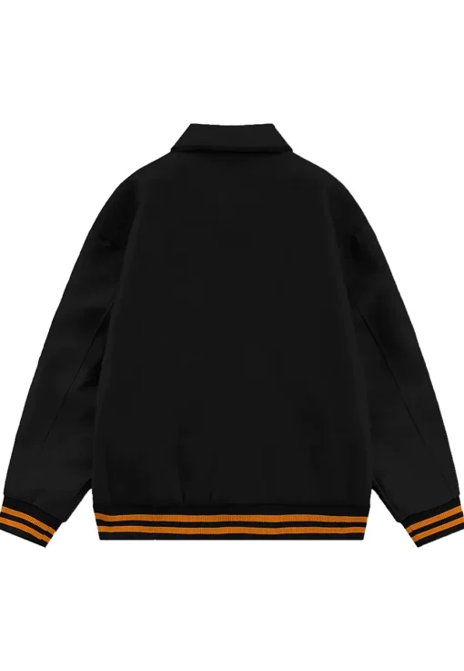 black-collared-jacket-black-leather-sleeves-orange-stripes