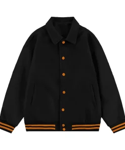 black-collared-jacket-black-leather-sleeves-orange-stripes