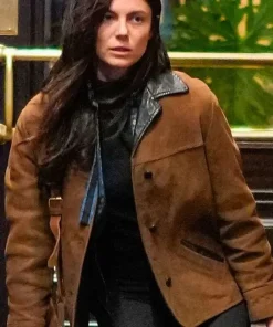 monica-barbaro-a-complete-unknown-brown-leather-jacket