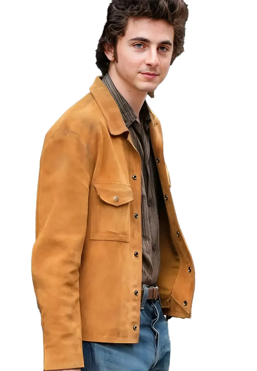 timothée chalamet suede jacket