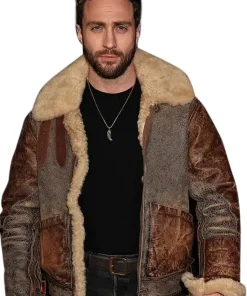 comic-con-aaron-taylor-johnson-shearling-leather-jacket
