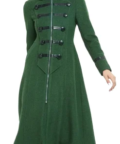 womens-green-military-style-wool-coat