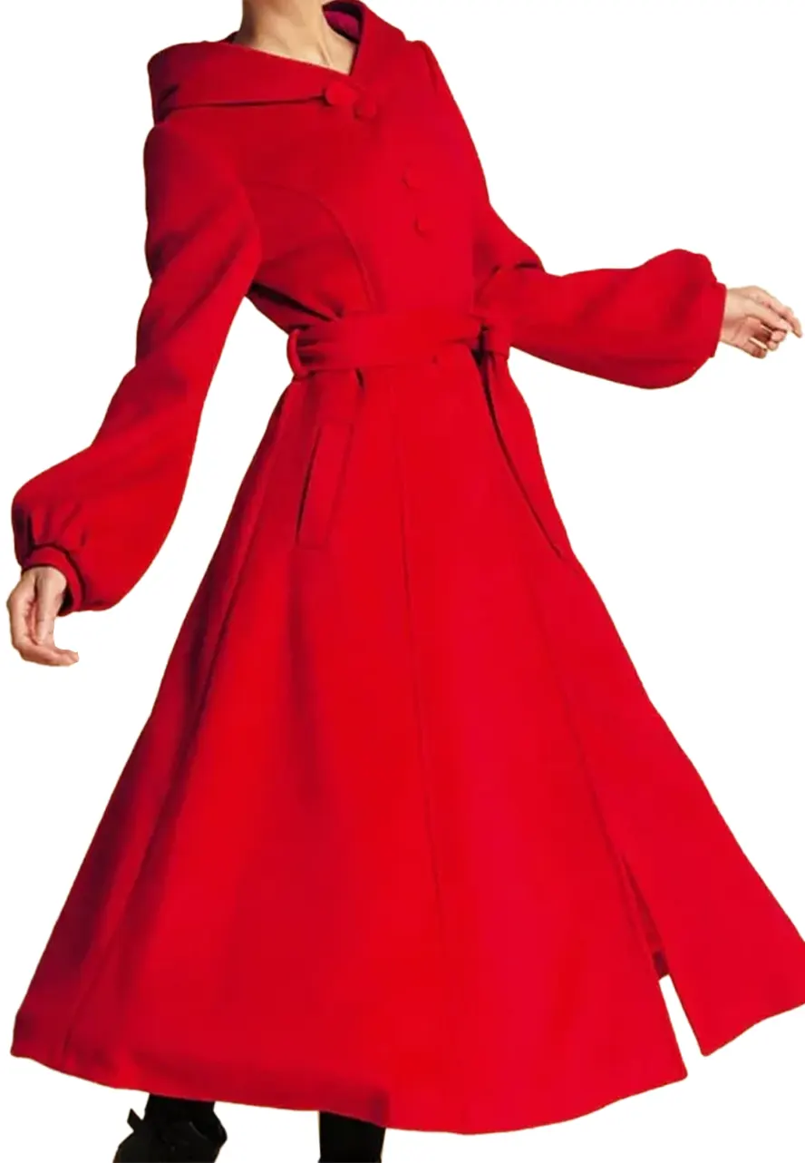womens-red-swing-wool-coat-with-big-hood