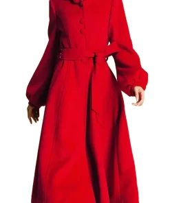 womens-red-wool-swing-coat-with-big-hood