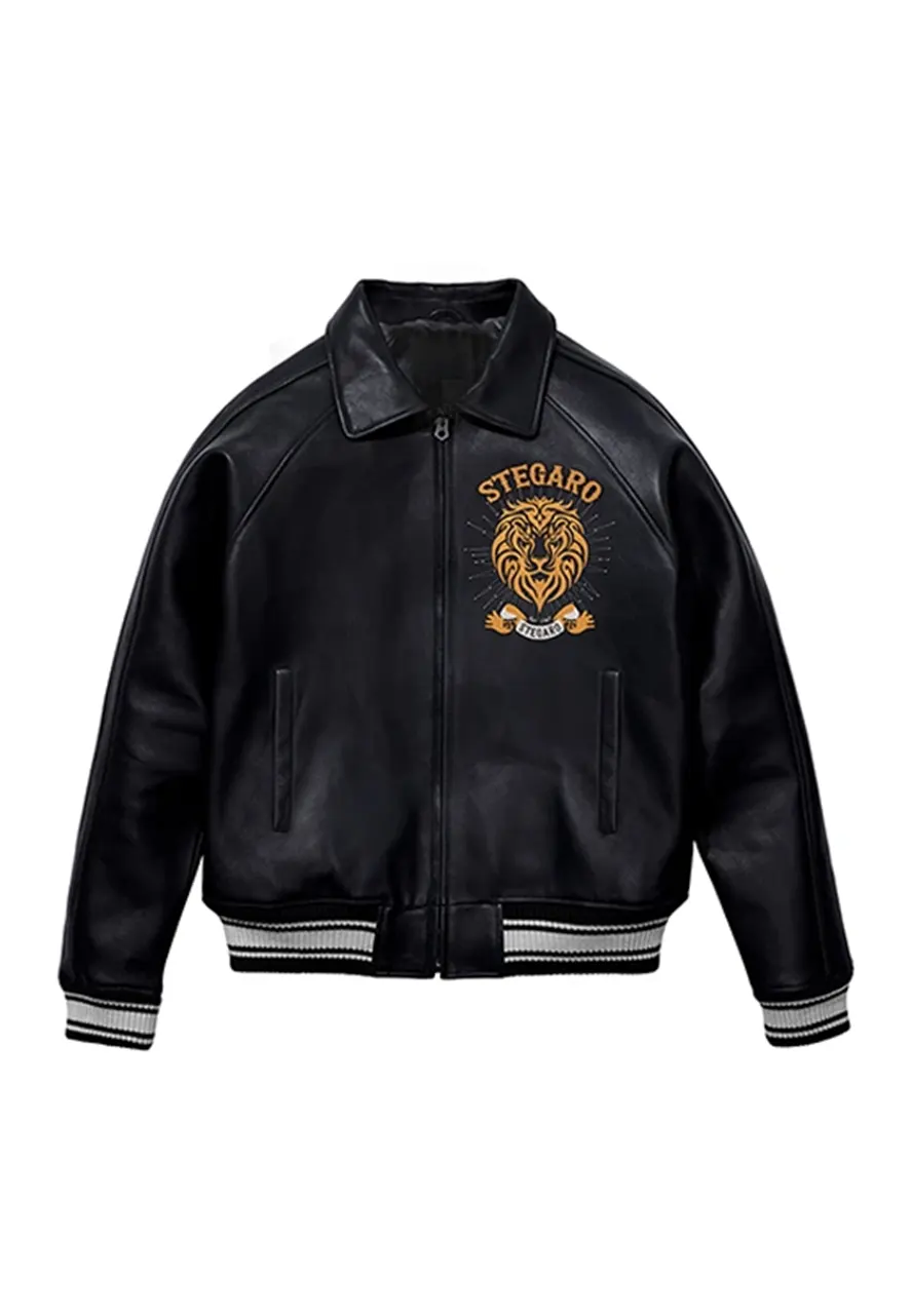 stegaro-black-leather-varsity-jacket